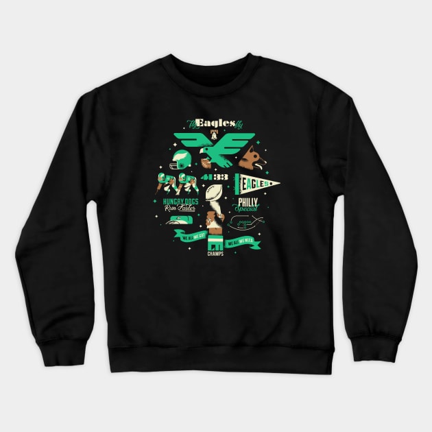 Philadelphia Eagles SBLII Champs Crewneck Sweatshirt by arterikas